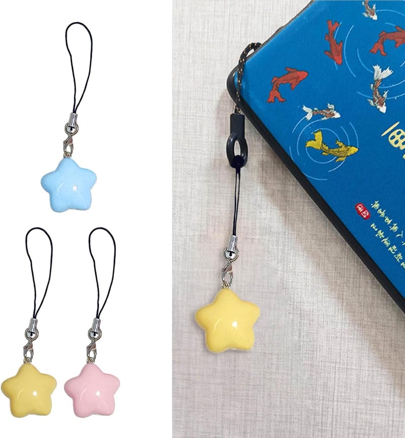 Gllehkt Fat Star Phone Chacin Phone Charm Lanyard Strap Bag Hanging Pendant Decorations Ornament Fashion Jewelry Accessory, 7x2.5cm, Yellow - Image 2